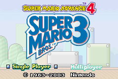 Super Mario Advance 4 - Super Mario Bros. 3: Title